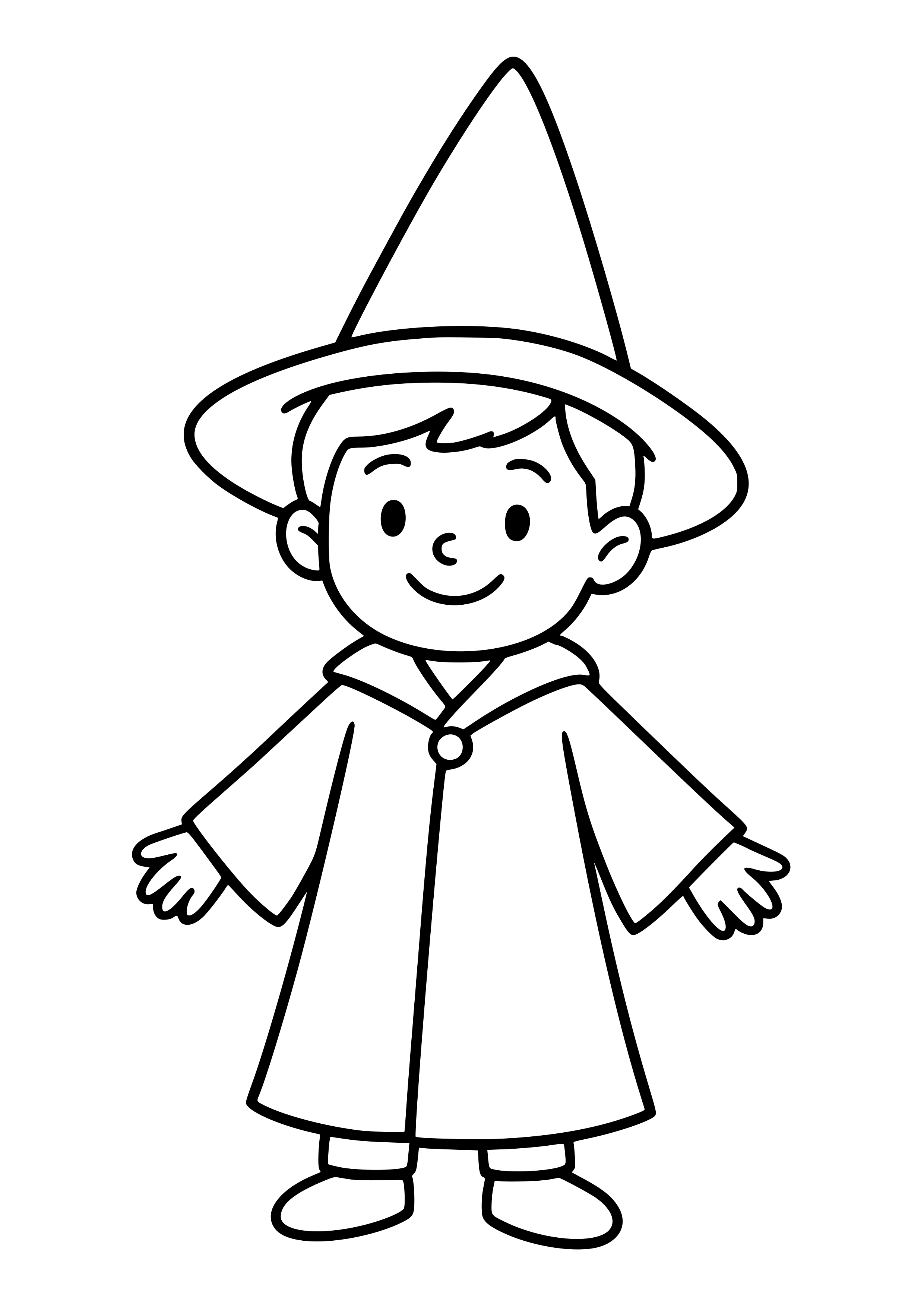 Boy Wearing a Wizard Robe Coloring Page — Free printable coloring page